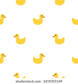 Cute rubber duck Seamless Pattern, Cartoon ducks Background vector Illustration.