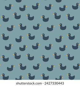 Cute rubber duck Seamless Pattern, Cartoon ducks Background vector Illustration.