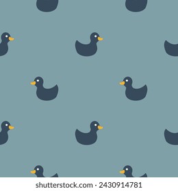 Cute rubber duck Seamless Pattern, Cartoon ducks Background vector Illustration.
