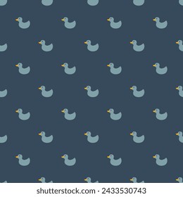 Cute rubber duck Seamless Pattern, Cartoon ducks Background vector Illustration.