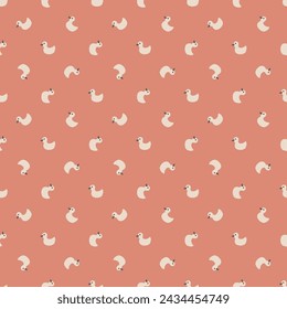 Cute rubber duck Seamless Pattern, Cartoon ducks Background vector Illustration.