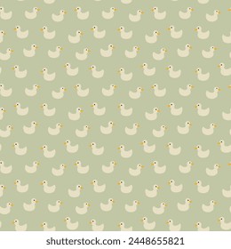 Cute rubber duck Seamless Pattern, Cartoon ducks Background vector Illustration.