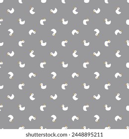Cute rubber duck Seamless Pattern, Cartoon ducks Background vector Illustration.