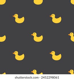 Cute rubber duck Seamless Pattern, Cartoon ducks Background vector Illustration.