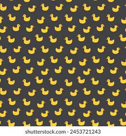 Cute rubber duck Seamless Pattern, Cartoon ducks Background vector Illustration.