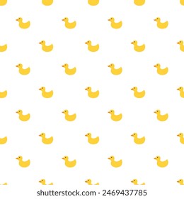 Cute rubber duck Seamless Pattern, Cartoon ducks Background vector Illustration.