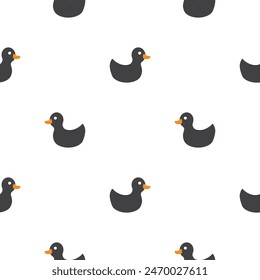Cute rubber duck Seamless Pattern, Cartoon ducks Background vector Illustration.