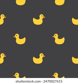 Cute rubber duck Seamless Pattern, Cartoon ducks Background vector Illustration.
