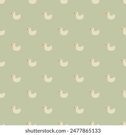 Cute rubber duck Seamless Pattern, Cartoon ducks Background vector Illustration.