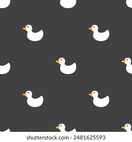 Cute rubber duck Seamless Pattern, Cartoon ducks Background vector Illustration.