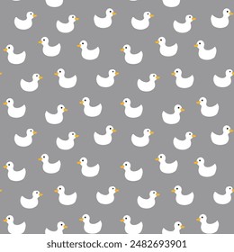 Cute rubber duck Seamless Pattern, Cartoon ducks Background vector Illustration.