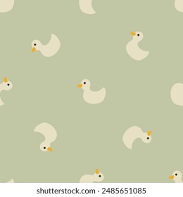 Cute rubber duck Seamless Pattern, Cartoon ducks Background vector Illustration.