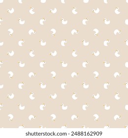 Cute rubber duck Seamless Pattern, Cartoon ducks Background vector Illustration.