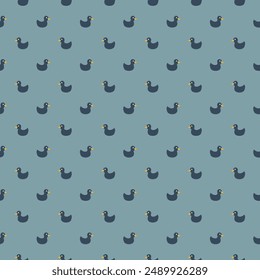Cute rubber duck Seamless Pattern, Cartoon ducks Background vector Illustration.