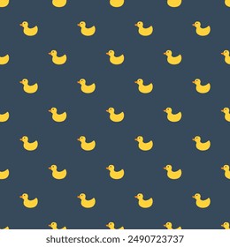 Cute rubber duck Seamless Pattern, Cartoon ducks Background vector Illustration.