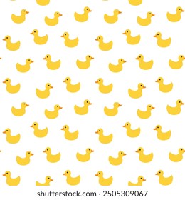 Cute rubber duck Seamless Pattern, Cartoon ducks Background vector Illustration.