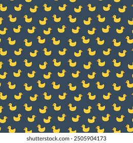 Cute rubber duck Seamless Pattern, Cartoon ducks Background vector Illustration.