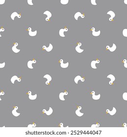 Cute rubber duck Seamless Pattern, Cartoon ducks Background vector Illustration.