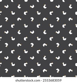 Cute rubber duck Seamless Pattern, Cartoon ducks Background vector Illustration.