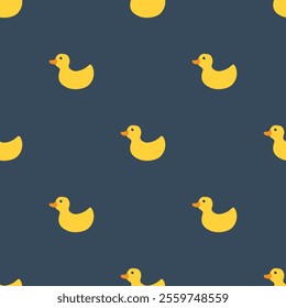 Cute rubber duck Seamless Pattern, Cartoon ducks Background vector Illustration.