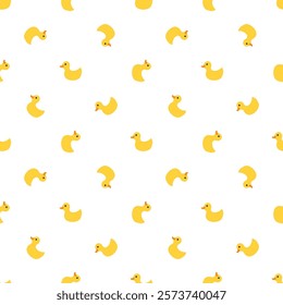 Cute rubber duck Seamless Pattern, Cartoon ducks Background vector Illustration.