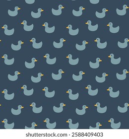 Cute rubber duck Seamless Pattern, Cartoon ducks Background vector Illustration.