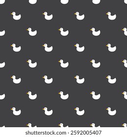 Cute rubber duck Seamless Pattern, Cartoon ducks Background vector Illustration.