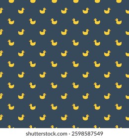 Cute rubber duck Seamless Pattern, Cartoon ducks Background vector Illustration.