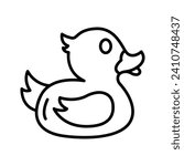 Cute rubber duck vector design, kids plaything, amazing icon of baby toys
