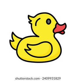 Cute rubber duck vector design, kids plaything, amazing icon of baby toys