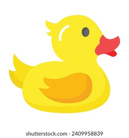 Cute rubber duck vector design, kids plaything, amazing icon of baby toys