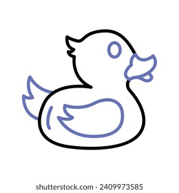 Cute rubber duck vector design, kids plaything, amazing icon of baby toys