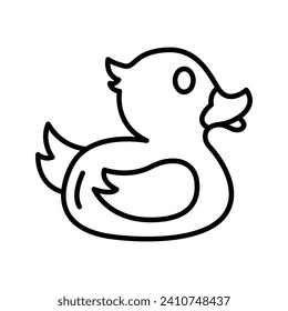 Cute rubber duck vector design, kids plaything, amazing icon of baby toys
