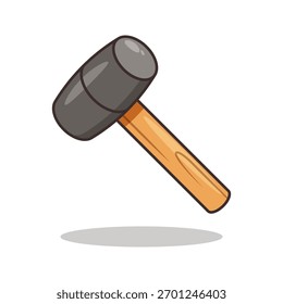 Cute rubber hammer icon isolated on white background.