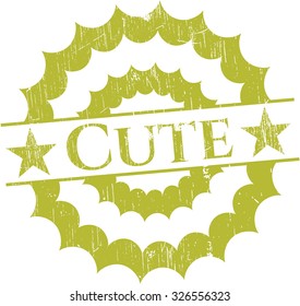 Cute rubber seal with grunge texture