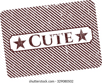 Cute rubber stamp with grunge texture