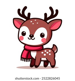 bonitinho rudolph veado natal santa cláusula animal personagem vetor ilustração modelo design