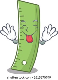 Cute ruler cartoon mascot style with Tongue out