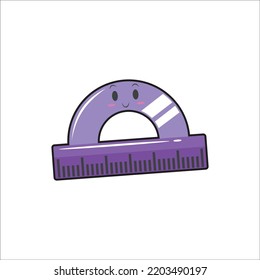 Cute Ruler Cartoon Vector Illustration