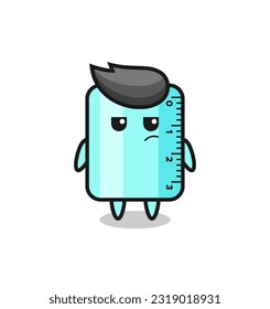personaje de regla lindo con expresión sospechosa, diseño de estilo lindo para camiseta, pegatina, elemento logo