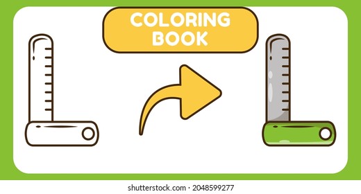 Cute ruler hand drawn cartoon doodle coloring book for kids