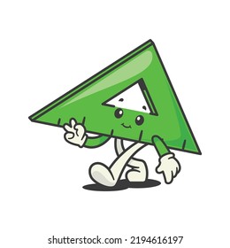 Cute Ruler Icon Vector Illustration. Cute mascot isolated vector cartoon style.