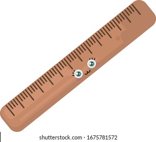 Cute ruler, illustration, vector on white background.