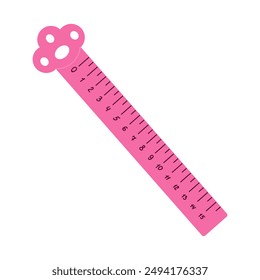 Cute ruler, for school, work, drawing, university.
Cute school stationery, supplies for children. Kawaii accessories for studying, student equipment. Back to school.