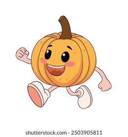 Ilustración vectorial linda de la historieta de la calabaza