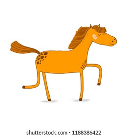Cute running horse, design for baby shower, decoration, greetings cards and posters, prints for children clothes, etc 
