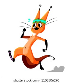 Cute running orange squirrel 