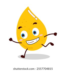 cute rush running expression of gold drop cartoon character