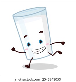 cute rush running expression of milk character