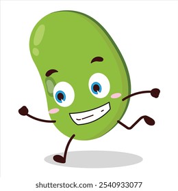 cute rush running expression of mung bean  character